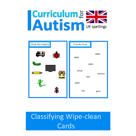 Classifying Skills Write and Wipe Cards - UK version